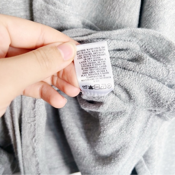 ALC • Atlas Tie-Front Sweatshirt grey terry knit dolman sleeve wrap waist - Picture 9 of 13